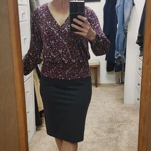 Kaileigh Maroon Print Top